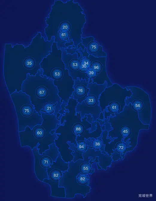 echarts湛江市雷州市geoJson地图圆形波纹状气泡图